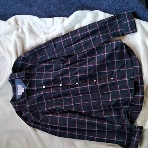 Penguin men's size XL blue with red stripes, button down collar shirt